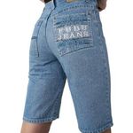 Vintage 90s FUBU Embroidered Denim Shorts Jorts Size 25 Photo 1