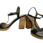 Coach  Size 8 Block Cork Heel Open Toe Strappy Black Photo 6