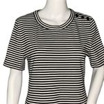 J. Crew Dress Women Large Black White Striped T Photo 3