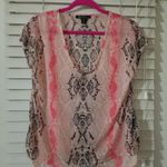 Kenneth Cole  medium pink snake print light weight short sleeve top Photo 0