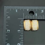 Christian Dior Vintage  Goldtone Clear Pave Crystal Half Hoop Clip Earrings 17g Photo 10