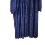 Woman Within Vintage Lace Floral Long Sleeve Maxi A-Line Dress Blue Size 38W Photo 3