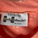 Vintage Marty Gutmacher Peach Polka Dot Floral Pleated Skirt & Blouse Set Sz 12P Photo 8
