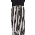 Loft Stripe Maxi with Black Sleeveless Tank Dress. Size Medium Photo 0