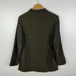 Coldwater Creek  Textured Diamond Blazer Jacket Small Olive Green Boho Quilted Photo 4