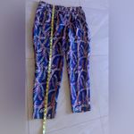 J. Crew Collection 100% Silk Dress Pants Coral Navy Floral Abstract Print Sz 2 Blue Photo 7