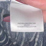 Anne Klein Linen Style Blue and White Shift T-Shirt Dress Striped Gold Accents Photo 5