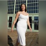 Jenny Yoo The Leia White Open Back Formal Cocktail Sheath Midi Dress Size 2 Photo 3