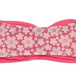 Rue 21 Neon Pink Bandeau White Floral Lace Pattern Size M Photo 1