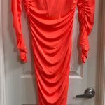L'Agence NWT  Kamali Ruched Off-Shoulder Midi Dress Size Small Photo 2