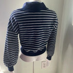 Abercrombie & Fitch ABERCROMBIE Drama Collar V-Neck Striped Sweatshirt XS NEW Photo 5