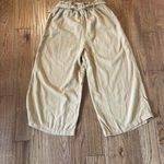 Forever 21  linen blend tan wide leg tie waist pant Photo 7