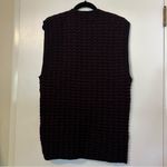 Tahari  Vintage Wool Alpaca Knit Vest Womens Medium Black Red Made In Italy Photo 5