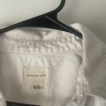 American Eagle  Size Small White Cotton Denim‎ Western Embroidered Button Jacket Photo 5
