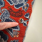 Wonderly  Floral Blouse Size PXL Red Gauzy Cotton Lightweight Flowy Boho Artsy Photo 3