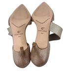 Corso Como "Denise" Gold Shimmer Leather/Textile Stretch Strap Pointed Toe Heels Photo 6
