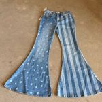 Shyanne  Blue Star and Stripe Wide Leg Jeans Photo 2