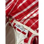 Vineyard Vines  red silk Gingham Strapless Dress Photo 7