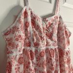 Laura Ashley  Vintage Red and White Floral Chemise with Lace Trim XL Photo 5