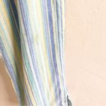 Norm Thompson Linen Blend Wide Leg Striped Cropped Pants Size 14 Beachy Green Photo 5