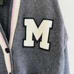 Maje  Charcoal Gray College Cardigan With M Patch - 1 (Small) Photo 2