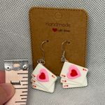 Handmade Heart Playing Card Earrings Photo 4
