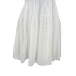 Anthropologie YA Los Angeles Strapless Smocked Circle Eyelet Overlay Cutout Dress White Medium Photo 2