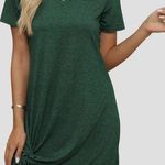 Green Vneck Tshirt Dress Twist Hem XL Photo 0