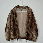 Vintage animal print 80s 90s jacket full zipper lightweight pockets baddie Brown Size M Photo 0