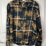 Star Wars Upscaled Flannel Shirt Bleached Dye Baby Yoda On Back Photo 0