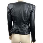 Bebe Black Faux Leather Peplum Style Jacket Photo 4