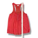 Aerie  Women’s Small Red Sheer Racerback Tank Top Pintuck Button Front Boho Photo 3