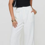 Princess Polly White Pleated Wide Leg Pants Size 4 Photo 0