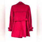 The Limited  Red Wool Belted Pea Coat Photo 12