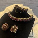 Rare Kramer New York signed circa 1940s. Ruby red netted set in EUC! Vintage Photo 4