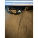 Hooded Utility Vest Olive Green Drawstring Waist Pockets Sleeveless Medium Photo 2