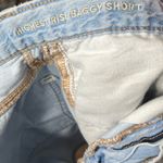 American Eagle  Denim Highest Rise Baggy Shorts Distressed Rips Raw‎ Hem Size 4 Photo 7