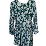 ZARA  Green Floral Romper Playsuit Size Medium Flowy Long Sleeve Summer Photo 1