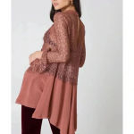 Free People  Tell Tale Dusty Mauve Lace Tunic Dress, size Xs Photo 1