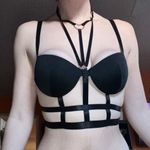 Black Festival Punk Bralette Harness New Photo 7