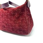 Givenchy Vintage Burgundy Suede Shoulder Bag – Gold Logo, Rare 90s Style Photo 2