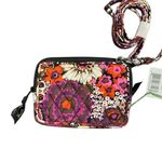 Vera Bradley Floral Quilted Wristlet and Crossbody Bag with Zebra Interior Photo 2