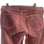 AG Adriano Goldschmied Maroon Slim Straight Stevie Suede Pants Women Sz 31R Photo 9