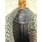 BLANK NYC Tweedy Gray Knit Wool Blend Sweater Full Zip Coat - Size - Small Photo 4