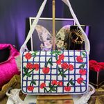 Viral Made In India Cherry Beaded Bag Blue Photo 1