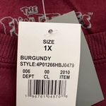 The Flintstones Womens Graphic Sweatshirt Long Sleeve Burgundy‎ Size 1X NWT Red Photo 4