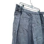 J Jill Love Linen Blue White Striped Lounge Beach Stretch Waist Wide Leg Large Photo 3