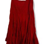Chaudry by Anthropologie Merlot Red Asymmetrical Midi Skirt | Size M | NWT Size M Photo 0