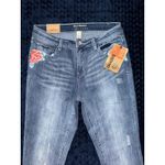 Ruff Hewn  Embroidered Rose‎ Jeans Distressed Denim True Crop Size 6 Photo 1