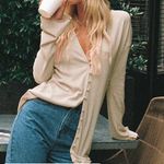 Princess Polly  Macy Beige Pearl Button Detail Cardigan Photo 1